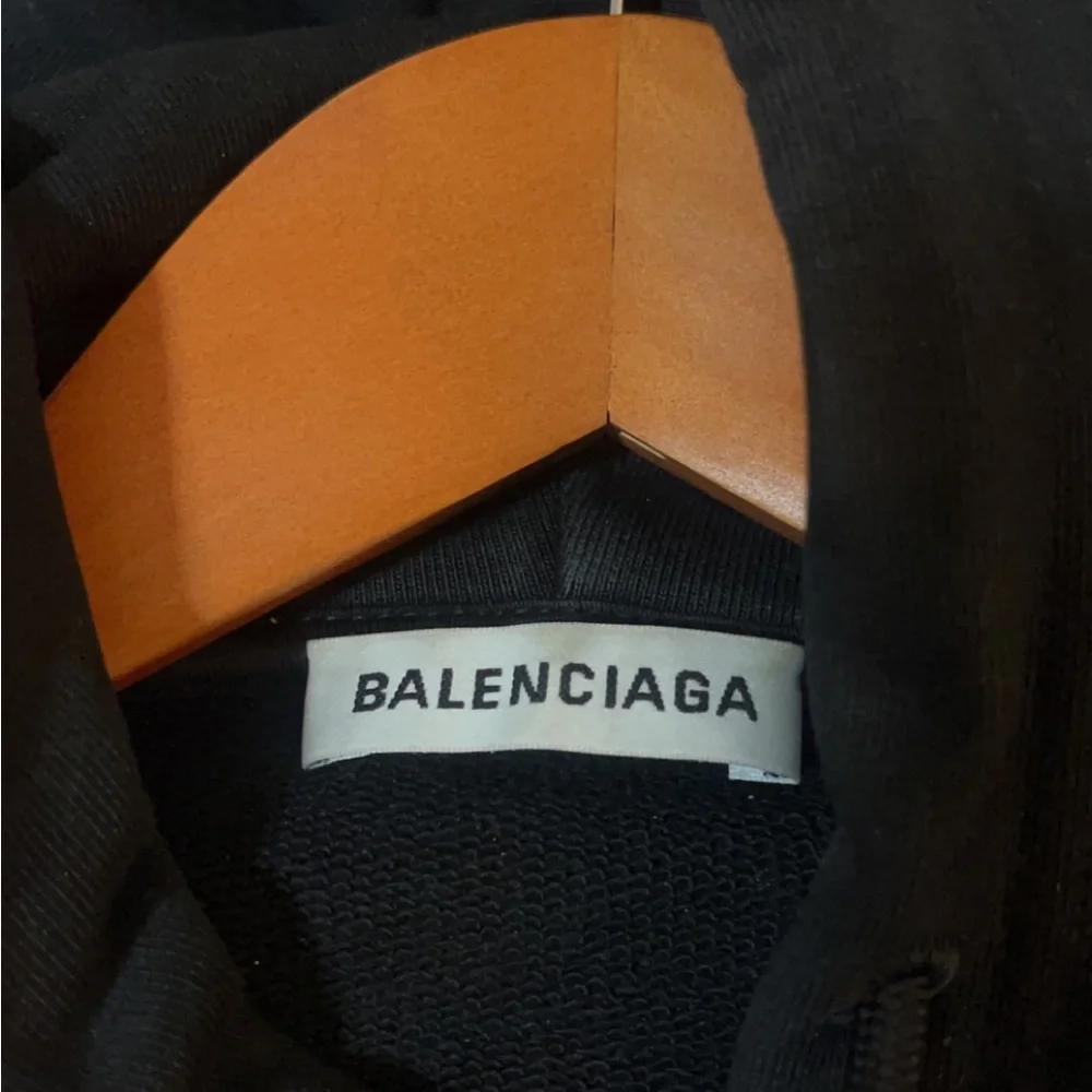 Balenciaga Black Hoodie with White Logo
